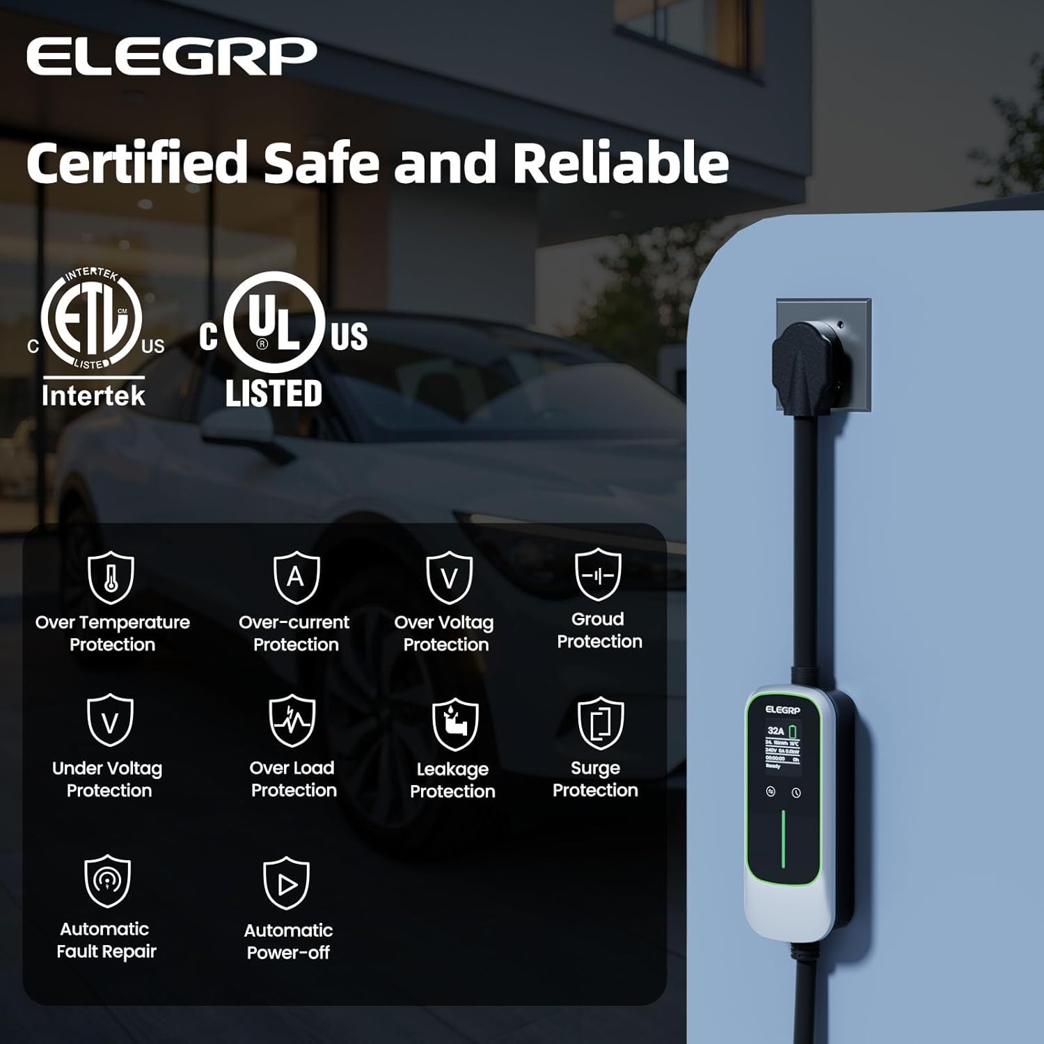 ELEGRP 32 Amp Portable Electri - Home Ev Charger recension och pris