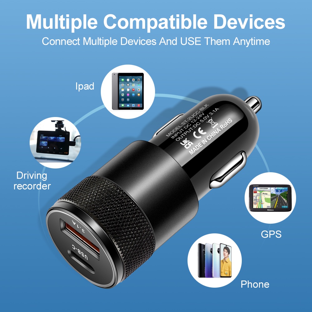 66W USB Car Charger Type C Fas - Fast Ev Charger recension och pris