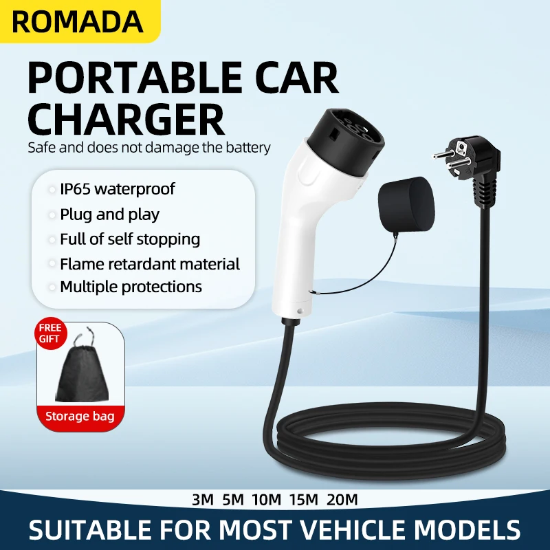ROMADA 3.5KW 16A EV Portable C - Ev Charger Adapter recension och pris